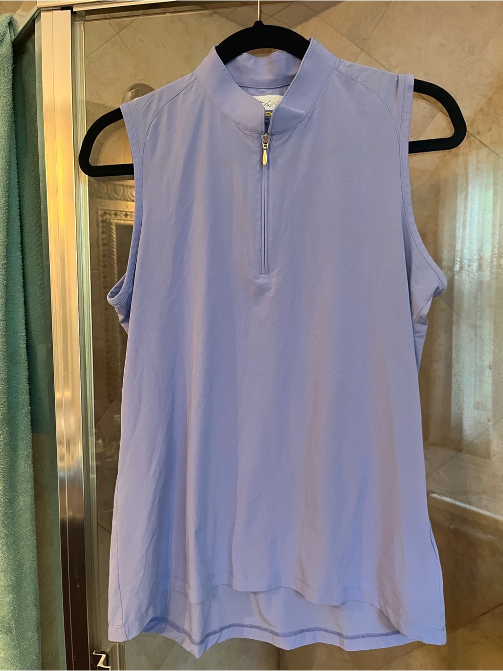 Greg Norman Collection Sleeveless Half-Zip Top in Lavender Blue